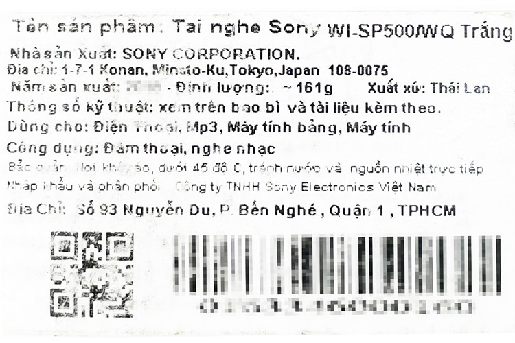 Tai nghe Bluetooth Sony WI-SP500 Màu Trắng