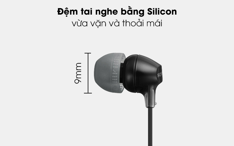 Tai nghe EP Sony MDR-EX15APLIZE có đệm tai nghe bắng silicon