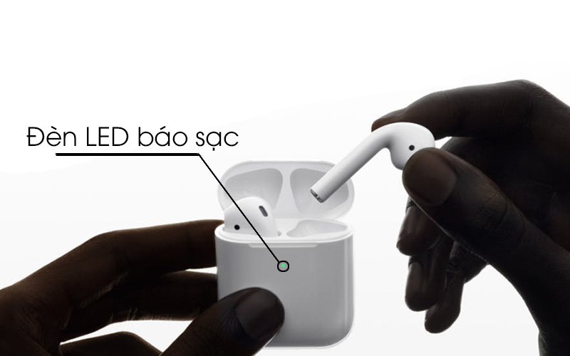 Tai nghe Bluetooth AirPods 2 Wireless charge Apple MRXJ2 Trắng có đèn led báo sạc cho người dùng biết Tai nghe Bluetooth AirPods 2 Wireless charge Apple MRXJ2 Trắng có đèn led báo sạc cho người dùng biết