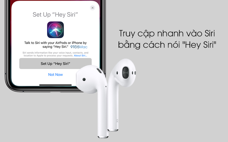 Tai nghe Bluetooth AirPods 2 Wireless charge Apple MRXJ2 Trắng dễ dàng kết nối với Siri