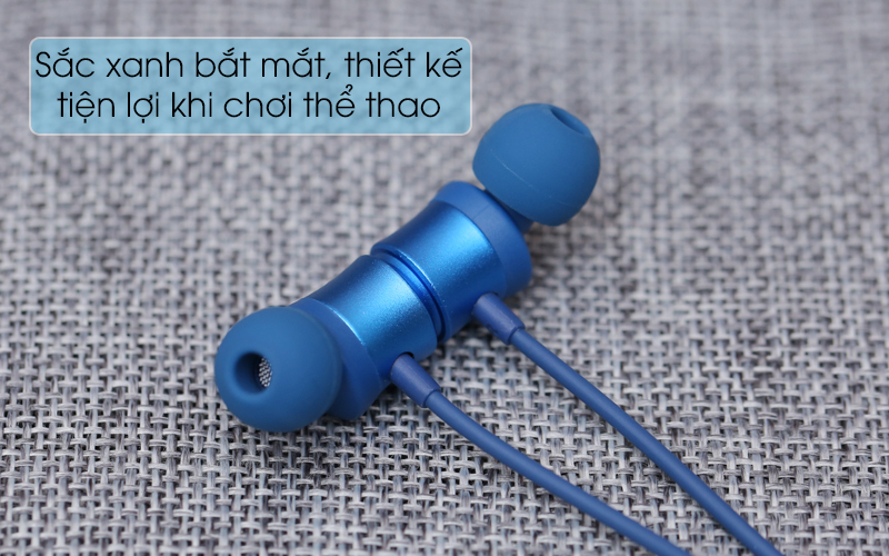 Tai nghe Bluetooth Roman S205 xanh với màu sắc nổi bật