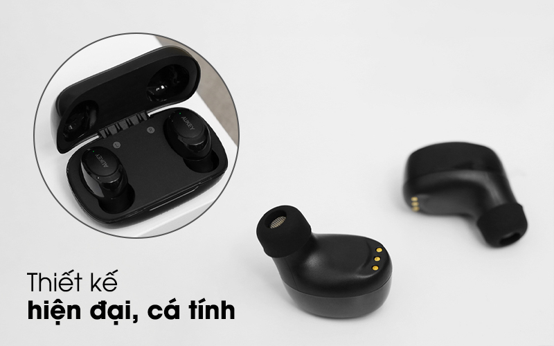 Thiết kế nhỏ gọn, hiện đại - Tai nghe Bluetooth TWS Aukey EP-T16S Đen Thiết kế nhỏ gọn, hiện đại - Tai nghe Bluetooth TWS Aukey EP-T16S Đen