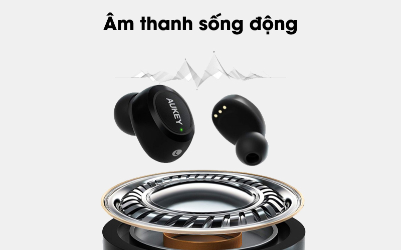 Chất lượng âm thanh sống động - Tai nghe Bluetooth TWS Aukey EP-T16S Đen Chất lượng âm thanh sống động - Tai nghe Bluetooth TWS Aukey EP-T16S Đen