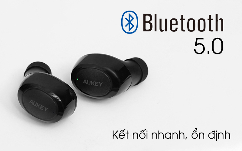 Bluetooth 5.0 kết nối nhanh và ổn định - Tai nghe Bluetooth TWS Aukey EP-T16S Đen
