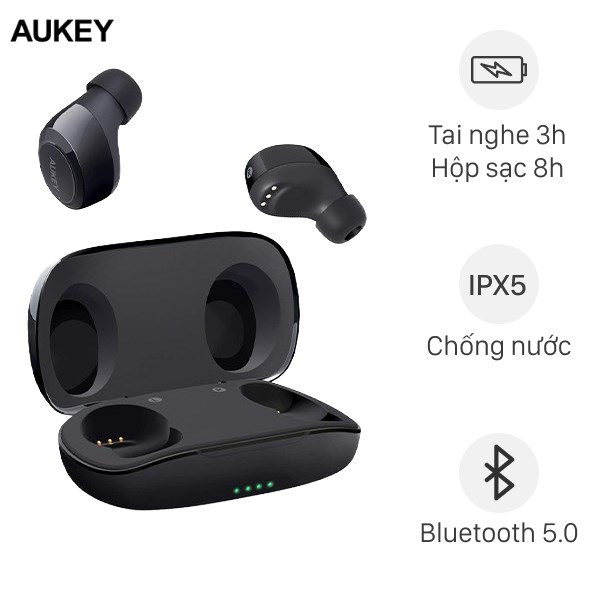 Tai nghe Bluetooth True Wireless Aukey EP-T16S Đen