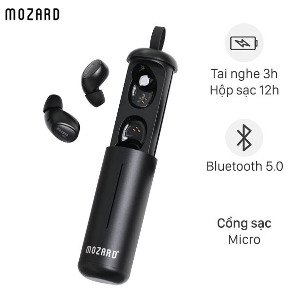 Tai nghe Bluetooth True Wireless Mozard AT5 Đen