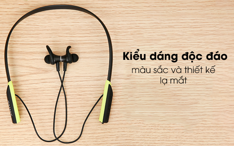 Tai nghe Bluetooth Mozard Flex4 Đen Xanh có thiết kế độc đáo