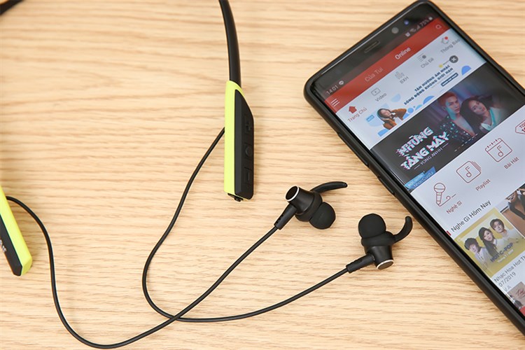 Tai nghe Bluetooth Mozard Flex4 Màu Đen - Xanh lá