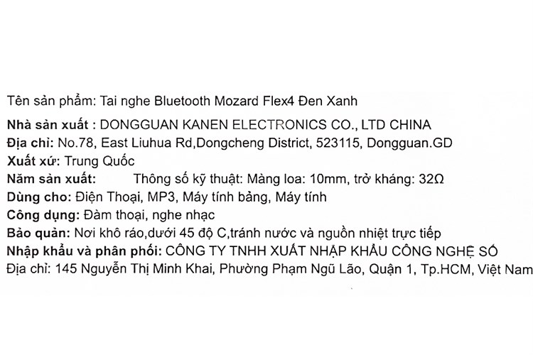 Tai nghe Bluetooth Mozard Flex4 Màu Đen - Xanh lá
