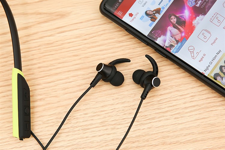 Tai nghe Bluetooth Mozard Flex4 Màu Đen - Xanh lá