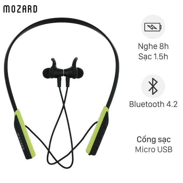 Tai nghe Bluetooth Mozard Flex4 Đen Xanh