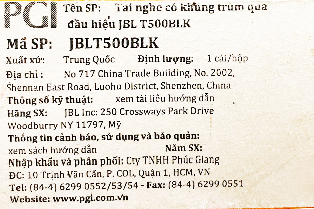 Tai nghe Có Dây Chụp Tai JBL Tune 500 Màu Xanh Dương
