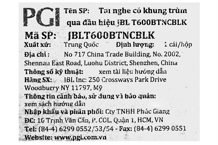 Tai nghe Bluetooth Chụp Tai JBL Tune 600 Màu Đen