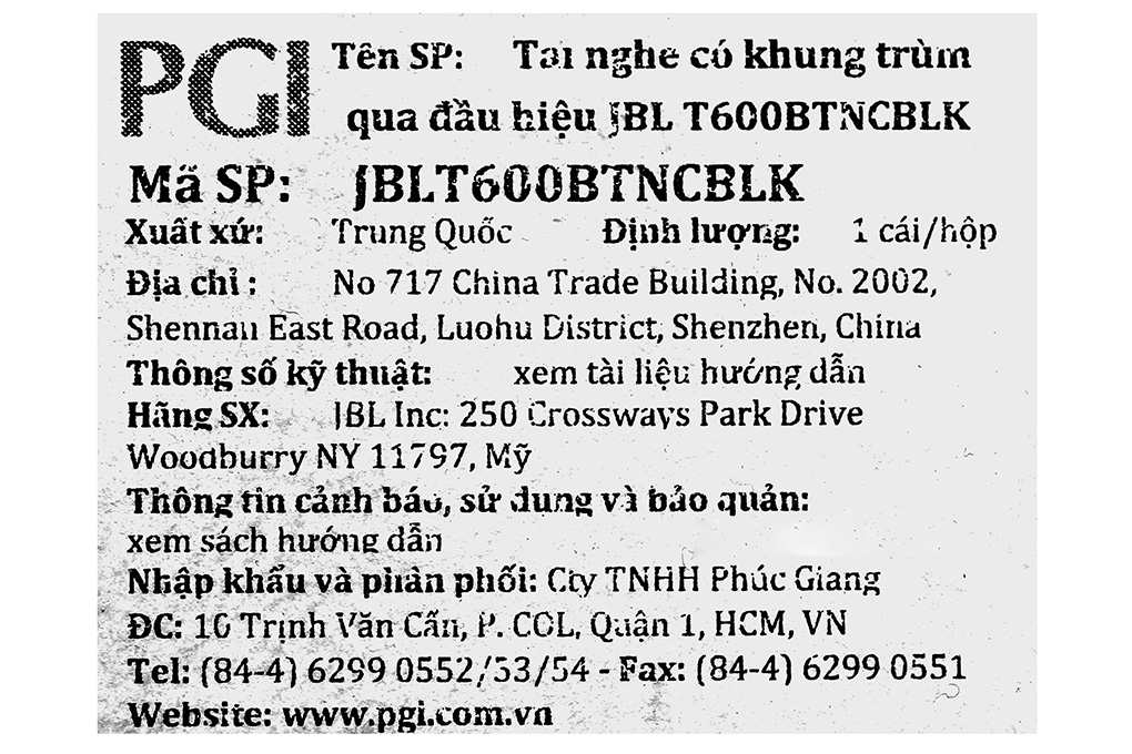Tai nghe Bluetooth Chụp Tai JBL Tune 600 Màu Đen