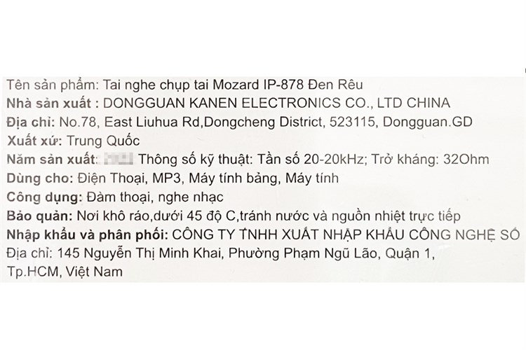 Tai nghe Chụp Tai Mozard IP-878 Màu Đen