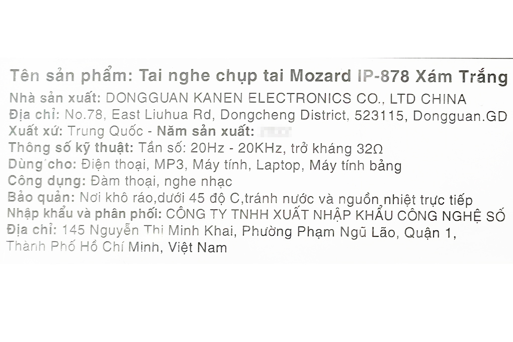 Tai nghe Chụp Tai Mozard IP-878 Màu Xám