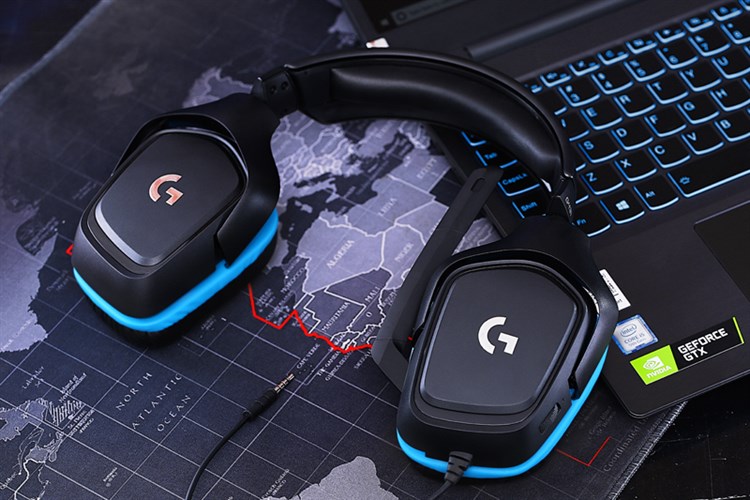 Tai nghe Chụp Tai Gaming Logitech G431 7.1 Màu Đen - xanh dương
