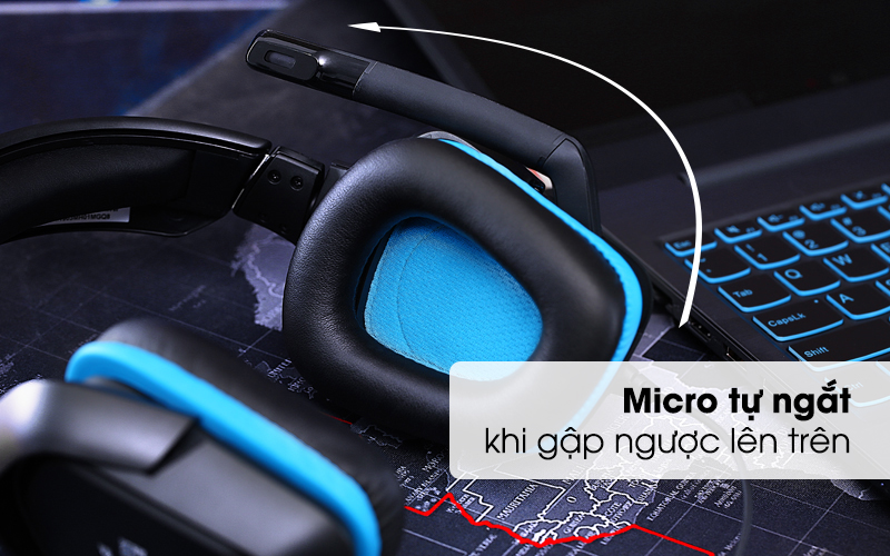 Tai nghe chụp tai Gaming Logitech G431 7.1 Đen Xanh có micro tiện ích