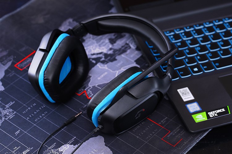 Tai nghe Chụp Tai Gaming Logitech G431 7.1 Màu Đen - xanh dương