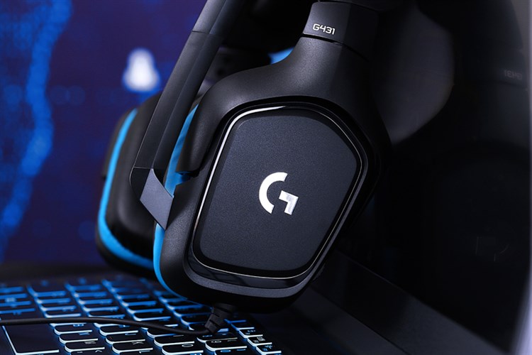 Tai nghe Chụp Tai Gaming Logitech G431 7.1 Màu Đen - xanh dương