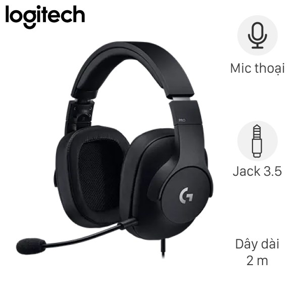 Tai nghe chụp tai Gaming Logitech G Pro Đen