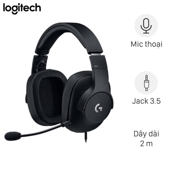 Tai nghe chụp tai Gaming Logitech G Pro Đen