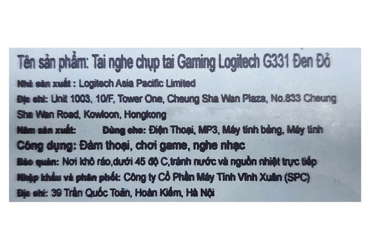 Tai nghe Chụp Tai Gaming Logitech G331 Màu Đen - Đỏ