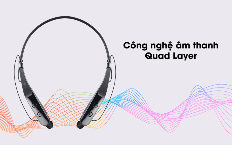 Công nghệ Quad Layer giúp cân bằng âm thanh - Tai nghe Bluetooth LG HBS-510 Đen