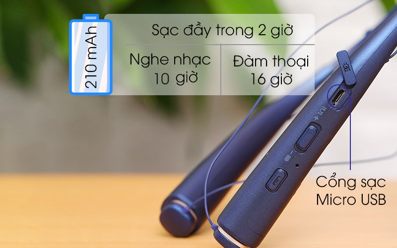 Đàm thoại liên tục được 16 giờ - Tai nghe Bluetooth LG HBS-780