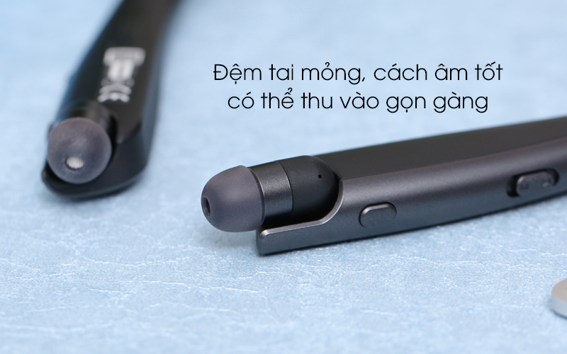 Đệm tai nghe mềm mại, êm ái khi đeo - Tai nghe Bluetooth LG HBS-1120 Đen