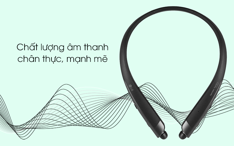Âm thanh được điều chỉnh bởi Harman Kardon - Tai nghe Bluetooth LG HBS-1120 Đen
