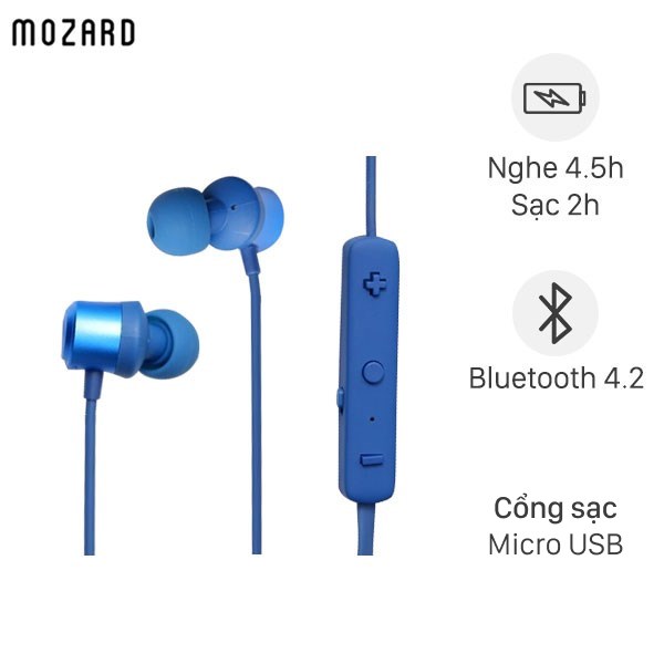 Tai nghe Bluetooth Mozard S205A Xanh - Tai nghe