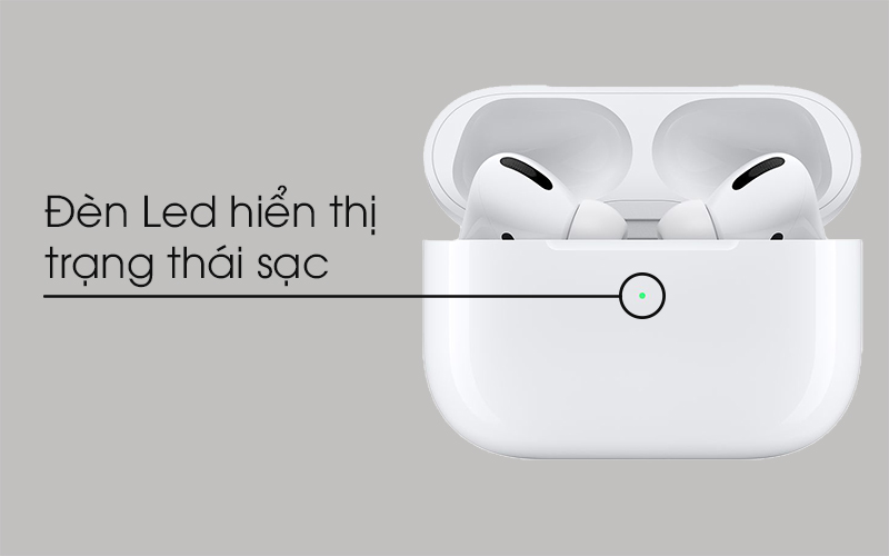 Đèn led hiển thị trang thái sạc của Tai nghe Bluetooth Airpods Pro Apple Trắng