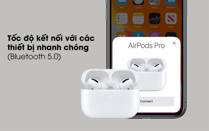 Tai nghe Bluetooth Airpods Pro Apple Trắng kết nối nhanh chóng