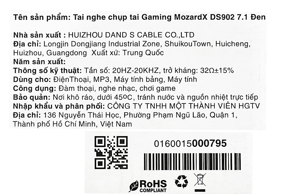 Tai nghe chụp tai Gaming MozardX DS902 7.1 Đen giá rẻ