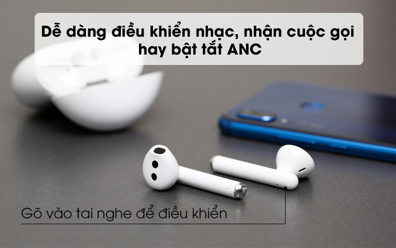 Dễ dàng điều khiển nhạc, nhận cuộc gọi và bật tắt ANC - Tai nghe Bluetooth TWS Huawei FreeBuds 3 Trắng 