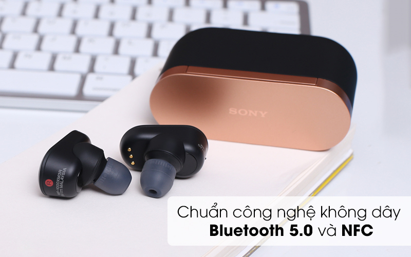 Chuẩn công nghệ không dây Bluetooth 5.0 và NFC - Tai nghe Bluetooth True Wireless Sony WF-1000XM3BME Đen