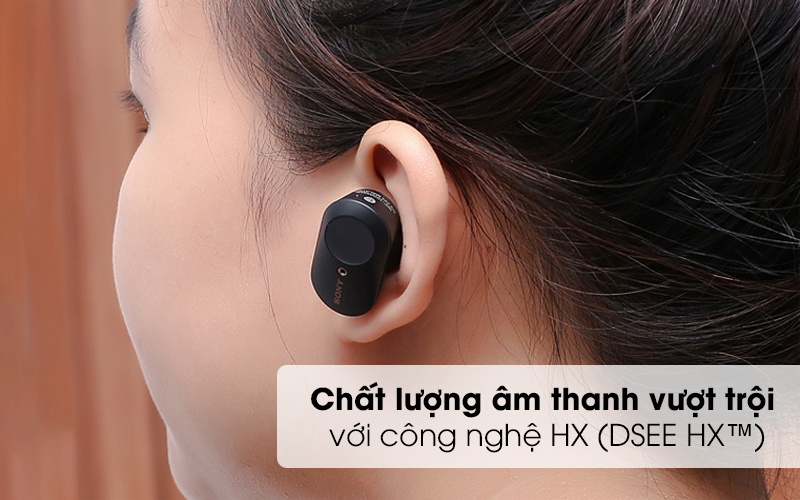 Chất lượng âm thanh vượt trội với kỹ thuật số HX (DSEE HX™) - Tai nghe Bluetooth True Wireless Sony WF-1000XM3BME Đen