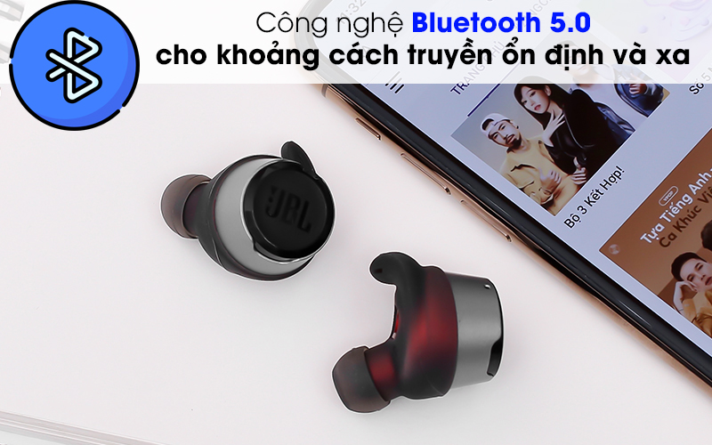 Công nghệ Bluetooth 5.0 - Tai nghe Bluetooth True Wireless JBL REFFLOWBLK Đen