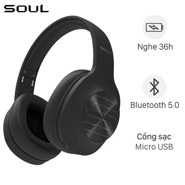 Tai Nghe Bluetooth Chụp Tai Soul Ultra Wireless Dynamic Su34Bk