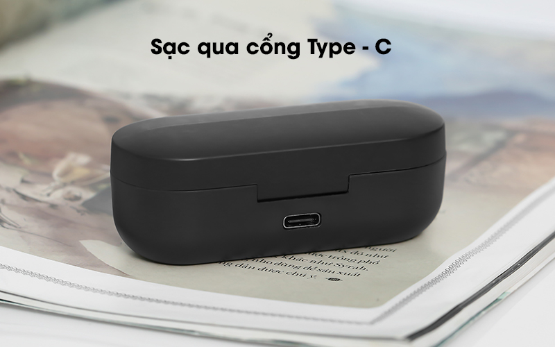 Sạc qua cổng Type - C - Tai nghe Bluetooth TWS Aukey EP-K01 Đen