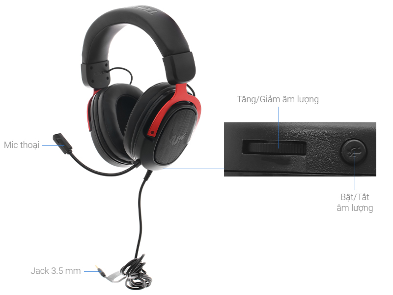 Tai nghe Chụp Tai Gaming Asus TUF H3