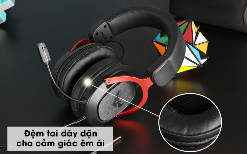 Tai nghe chụp tai Gaming Asus TUF H3 Đen Đỏ - Đệm tai