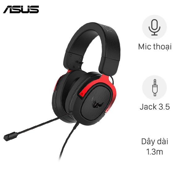 Tai nghe chụp tai Gaming Asus TUF H3 Đen Đỏ