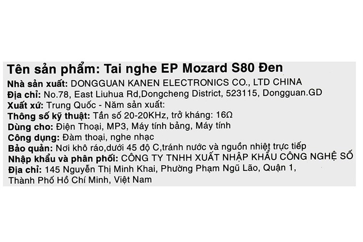 Tai nghe Có Dây Mozard S80 Màu Đen