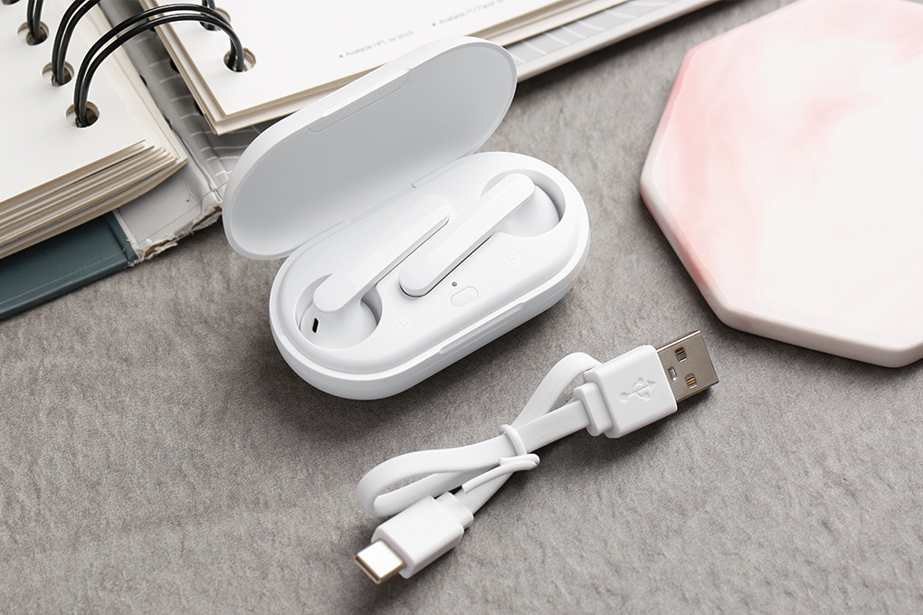 Tai nghe Bluetooth True Wireless Mozard DT19 Trắng Màu Trắng