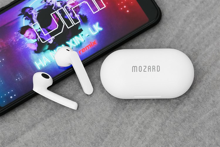 Tai nghe Bluetooth True Wireless Mozard DT19 Trắng Màu Trắng