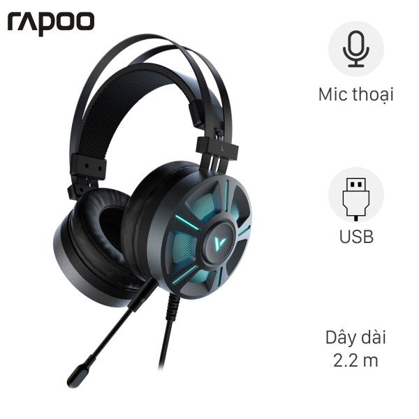 tai nghe chup tai gaming 71 rapoo vh510 den