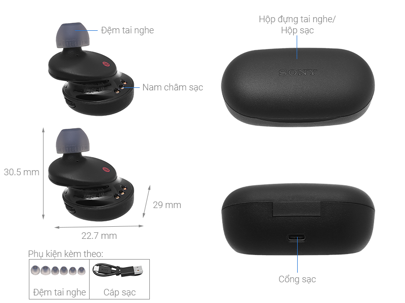 Tai nghe Bluetooth Sony Extra Bass True Wireless WF-XB700