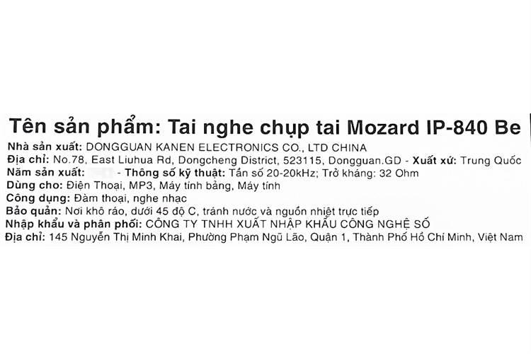 Tai nghe Chụp Tai Mozard IP-840 Màu Màu be